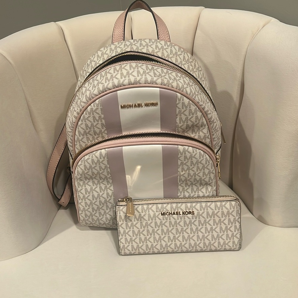 Michael kors backpack and wallet set